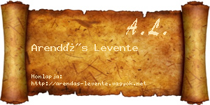 Arendás Levente névjegykártya